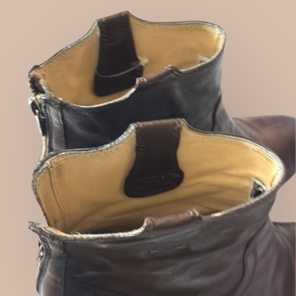 Frye Brown Leather Wedge Boots - Picture 5 of 9